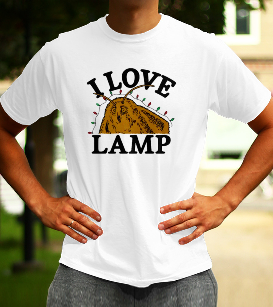 Shitheadsteve I Love Lamp Moth Meme With Christmas Lights T-Shirt