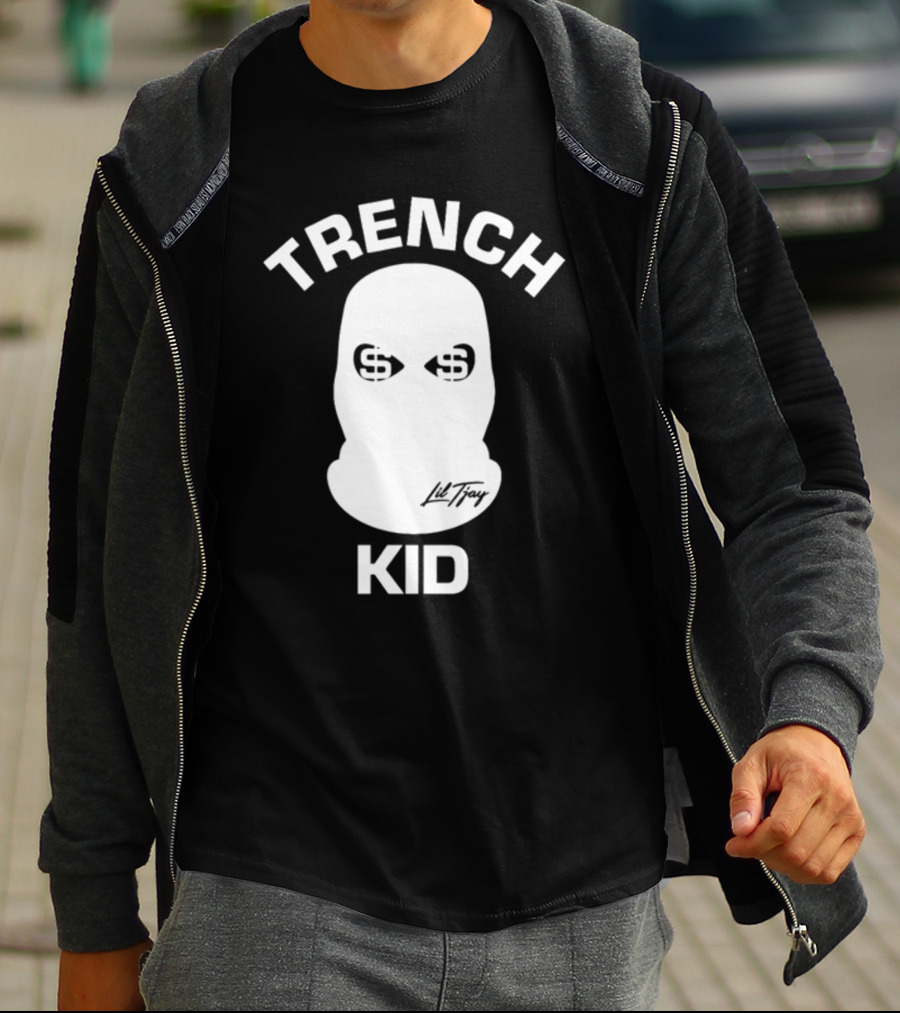 Lil Tray Trench Kid Balaclava Money Eyes T-Shirt