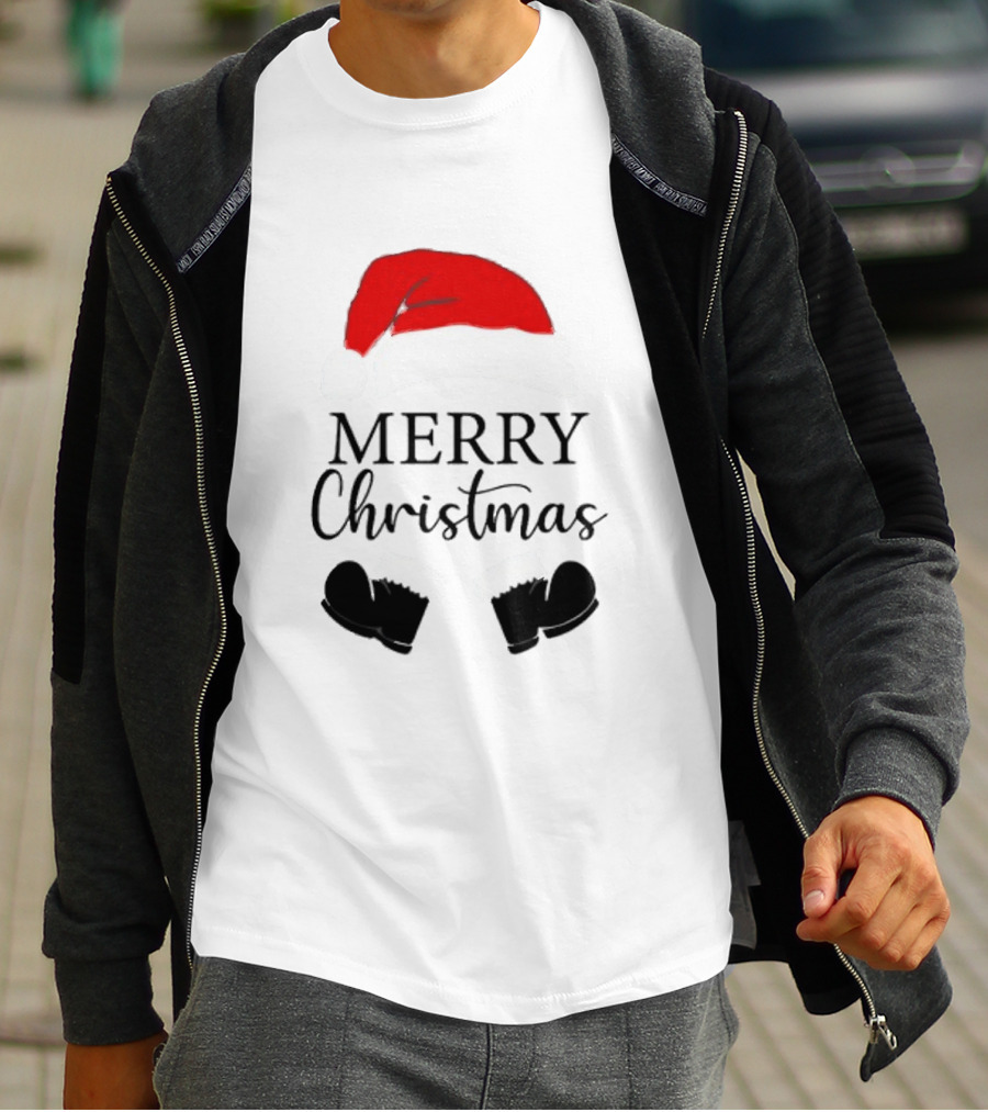 Merry Christmas Svg Santa Hat And Boots Softstyle V-Neck T-Shirt