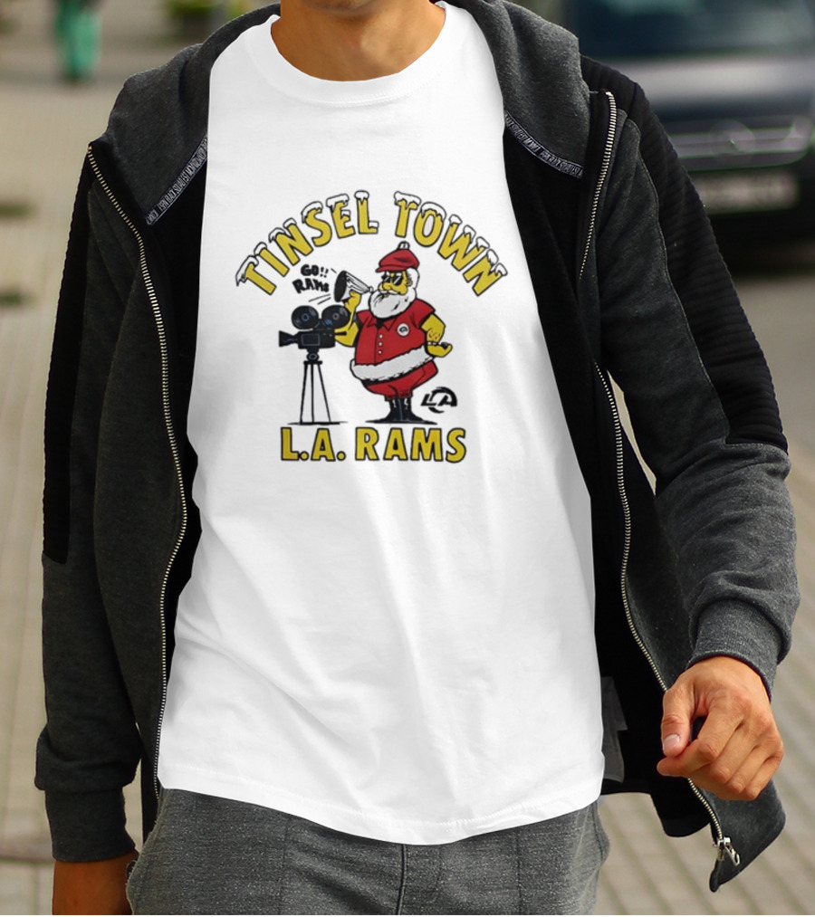 Tinsel Town L.A. Rams Santa Christmas T-Shirt