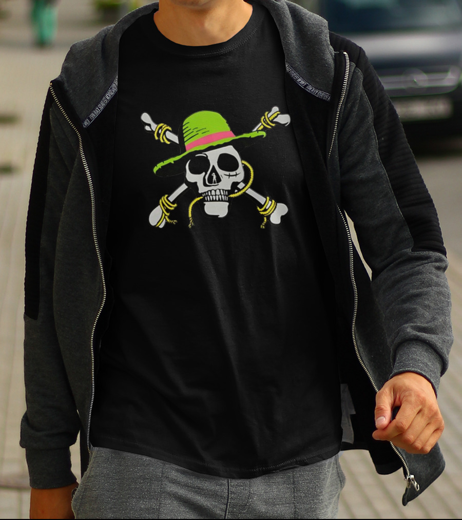 Skull Netfli X One Piece Adventure Luffy Iconic Straw Hat Crossbones T-Shirt