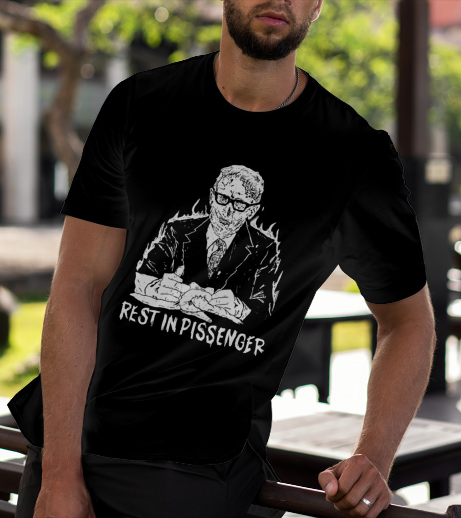 Punkwithacamera Rest In Pissenger Skeleton Suit Flames T-Shirt