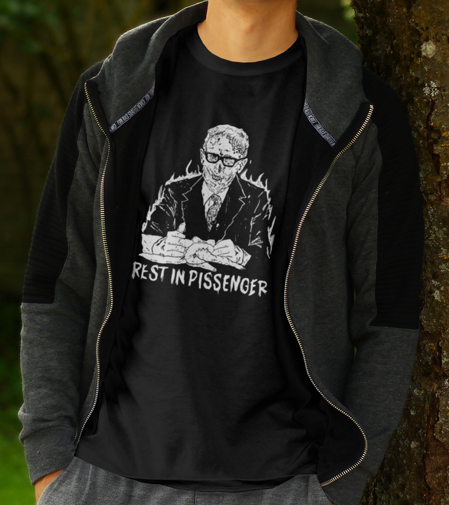 Punkwithacamera Rest In Pissenger Skeleton Suit Flames T-Shirt