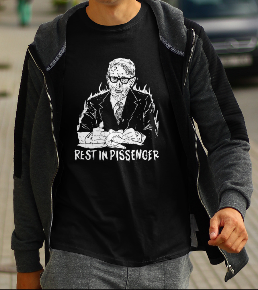 Punkwithacamera Rest In Pissenger Skeleton Suit Flames T-Shirt