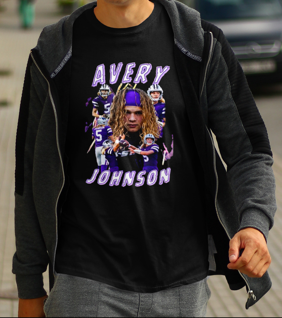 Avery Johnson Football Player Purple Jersey Action Images T-Shirt
