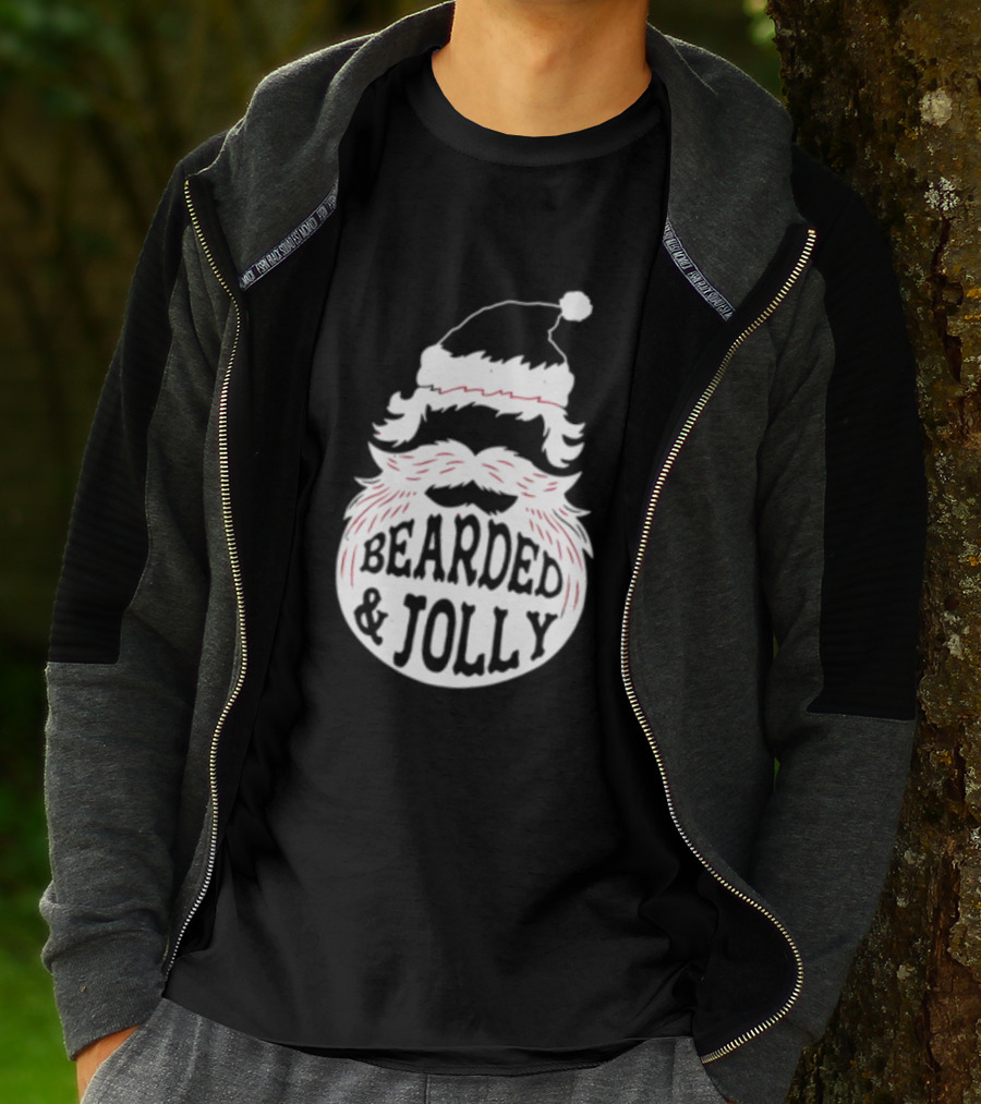 Mens Santa Claus Bearded And Jolly Christmas T-Shirt