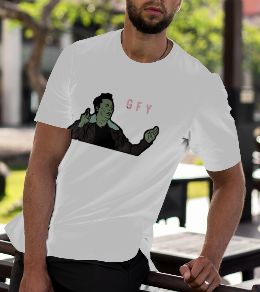 Elon Musk GFY Iconic Gesture Satirical Meme T-Shirt