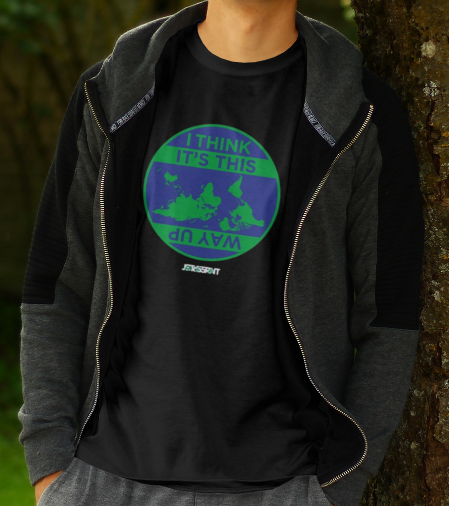 Jacksprat I Think It's This Way Up Green Blue Map T-Shirt