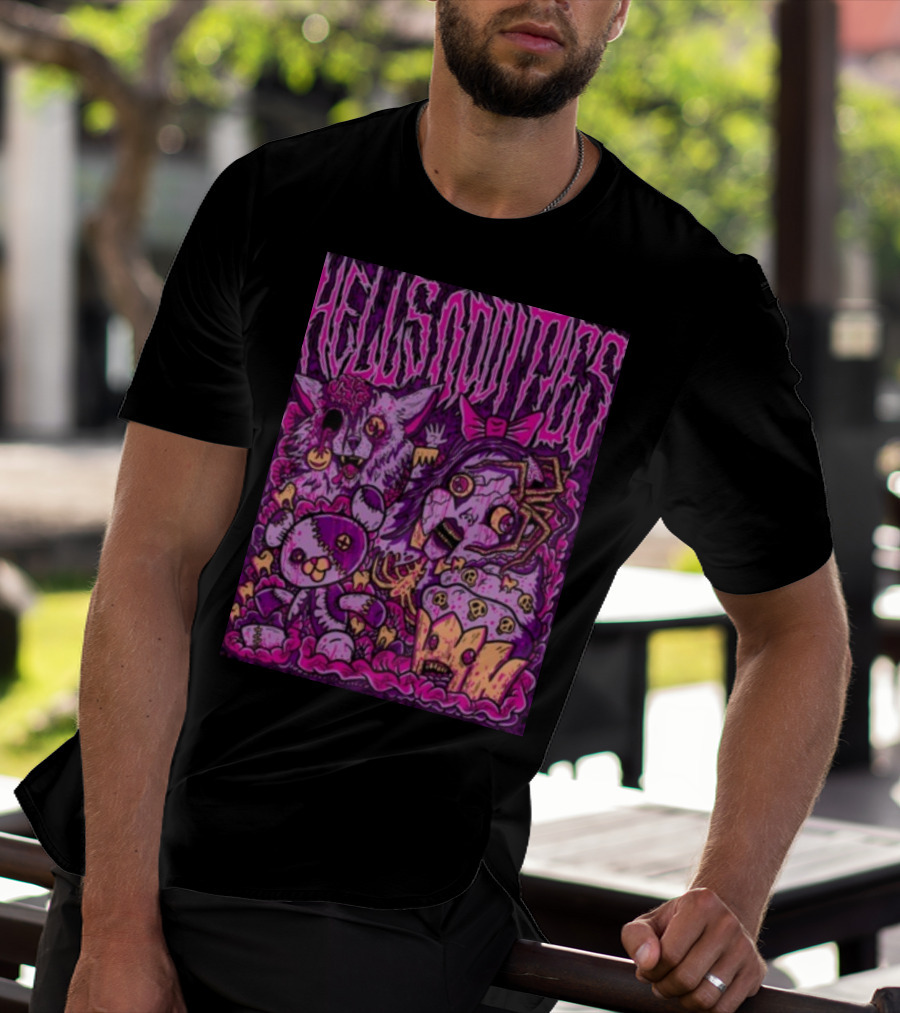 Hells Oddities Creepy Doll Zombie Cupcake Cat Monster Bits N' Pieces T-Shirt