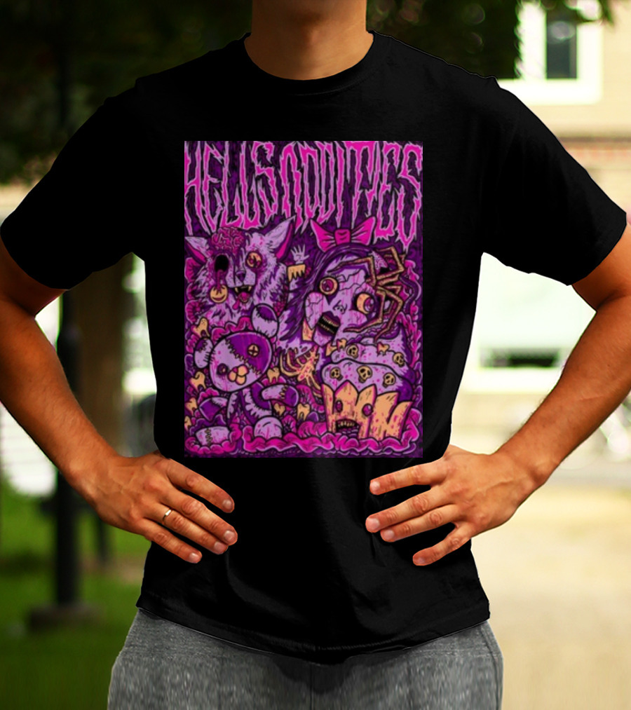 Hells Oddities Creepy Doll Zombie Cupcake Cat Monster Bits N' Pieces T-Shirt