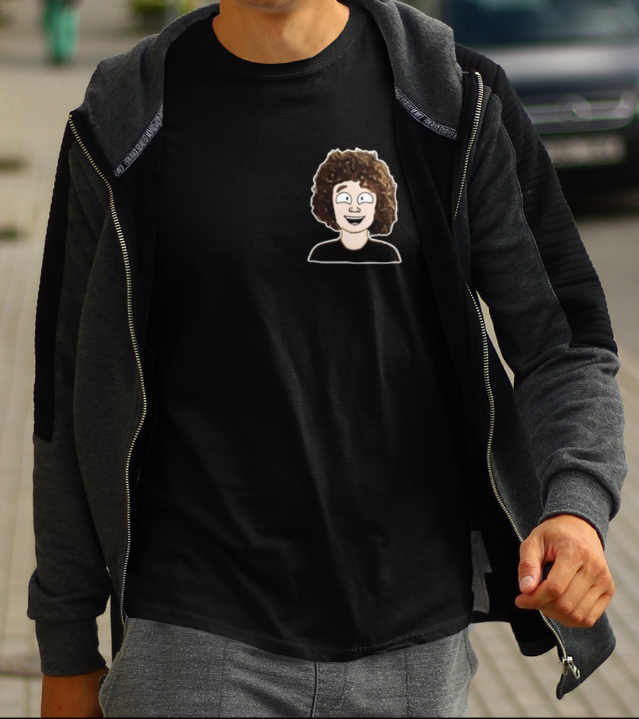 Nelson Neumann Cartoon Character With Curly Hair T-Shirt