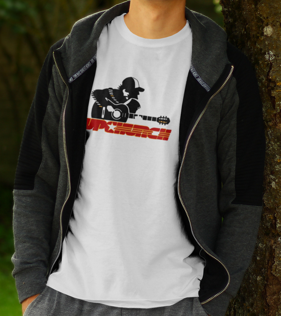 Upchurch Yellow Black Red Silhouette Guitar Player T-Shirt
