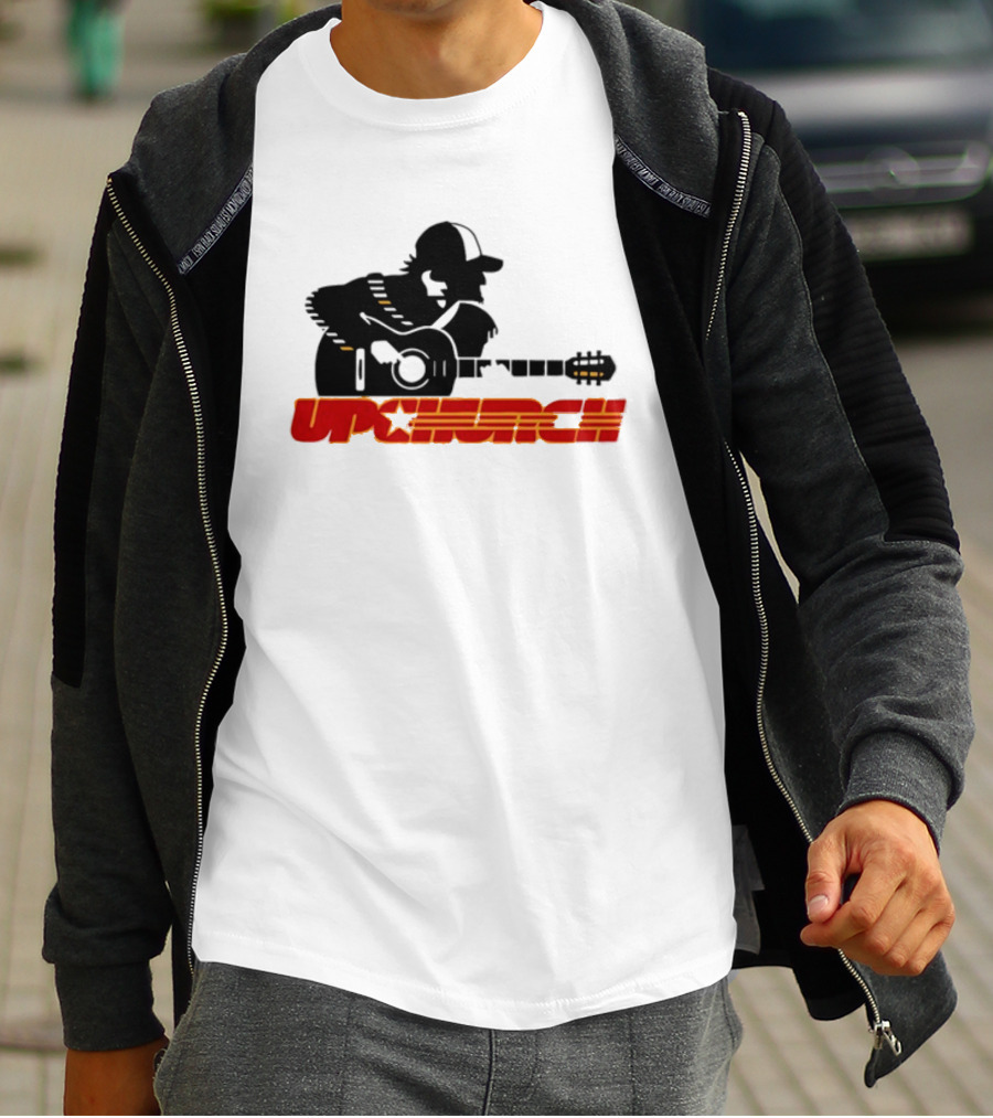 Upchurch Yellow Black Red Silhouette Guitar Player T-Shirt