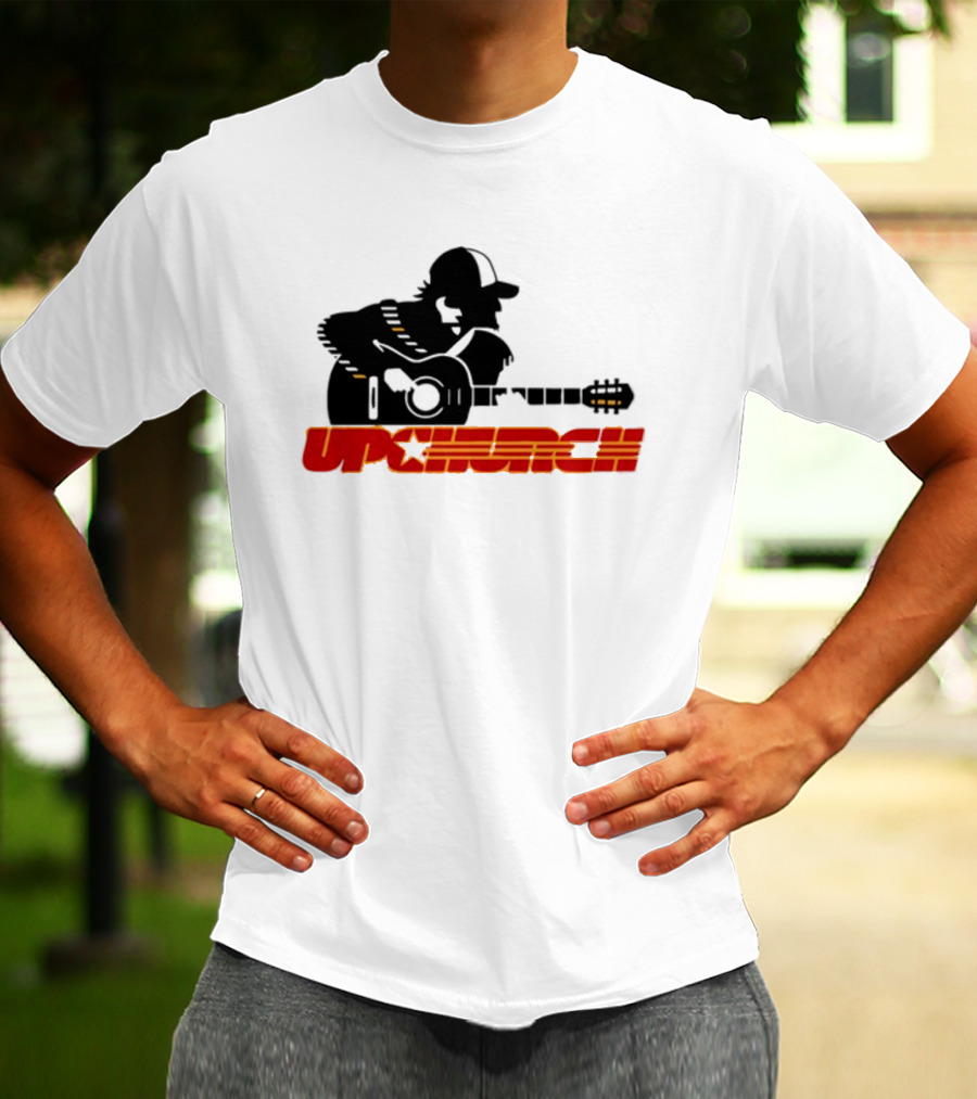 Upchurch Yellow Black Red Silhouette Guitar Player T-Shirt