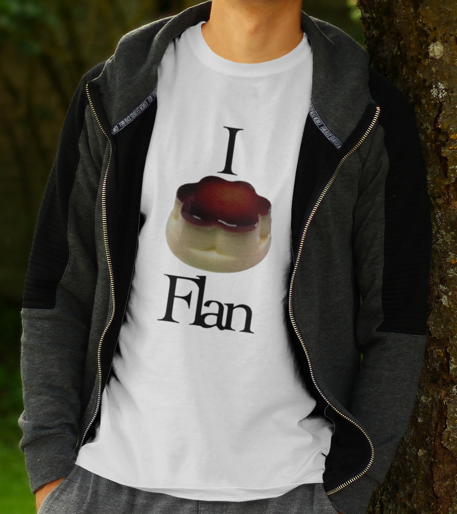 Cybermrcury I Love Flan Dessert Icon With Text Flan T-Shirt