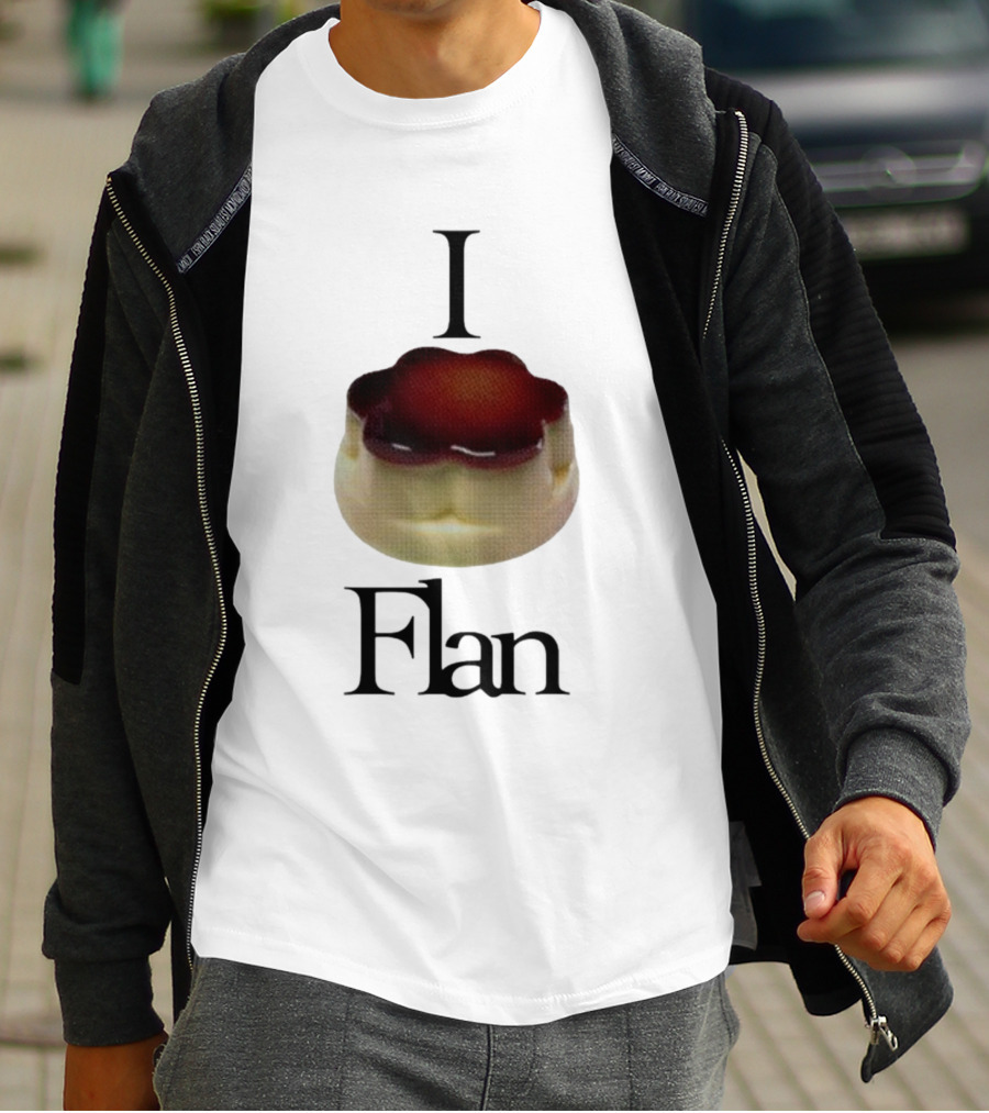 Cybermrcury I Love Flan Dessert Icon With Text Flan T-Shirt