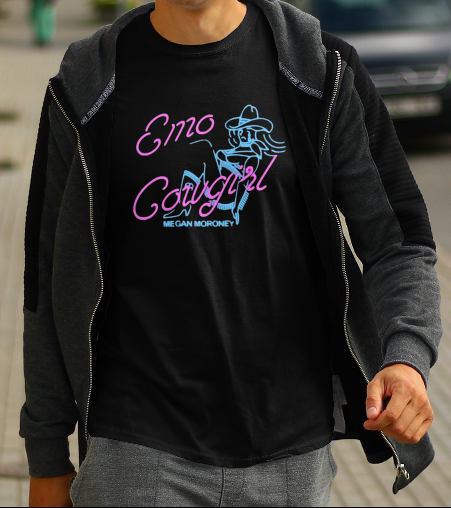 Emo Cowgirl Megan Moroney Vintage Neon Style Drawing T-Shirt