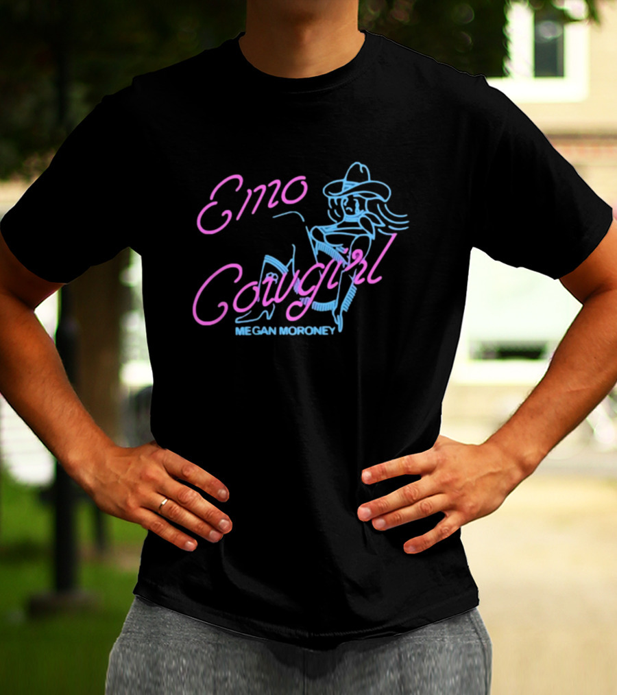 Emo Cowgirl Megan Moroney Vintage Neon Style Drawing T-Shirt