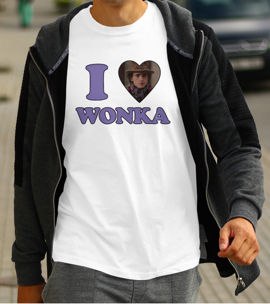 Mustardyardpress I Heart Wonka Hat And Scarf Character Image T-Shirt