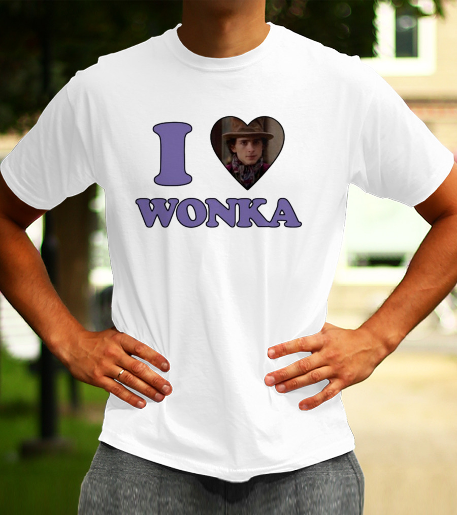 Mustardyardpress I Heart Wonka Hat And Scarf Character Image T-Shirt