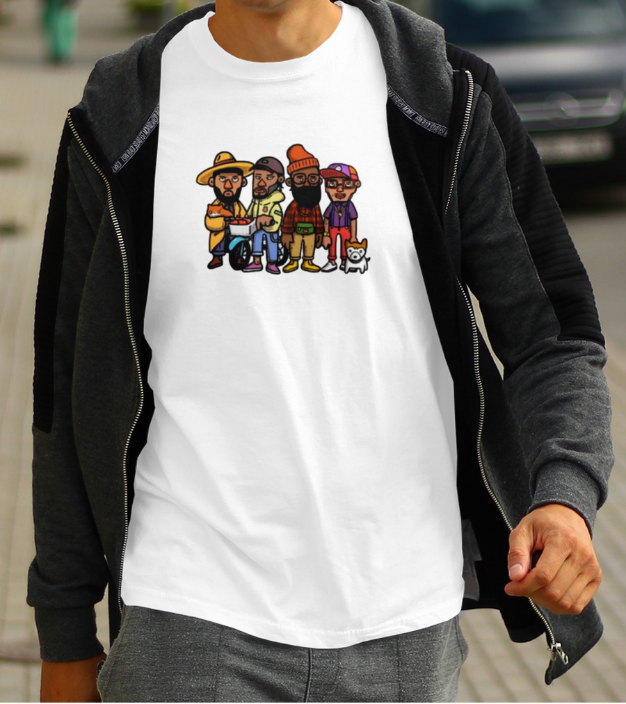 Lolwtferic Hipster Outfit Cartoon Crew With Dog T-Shirt