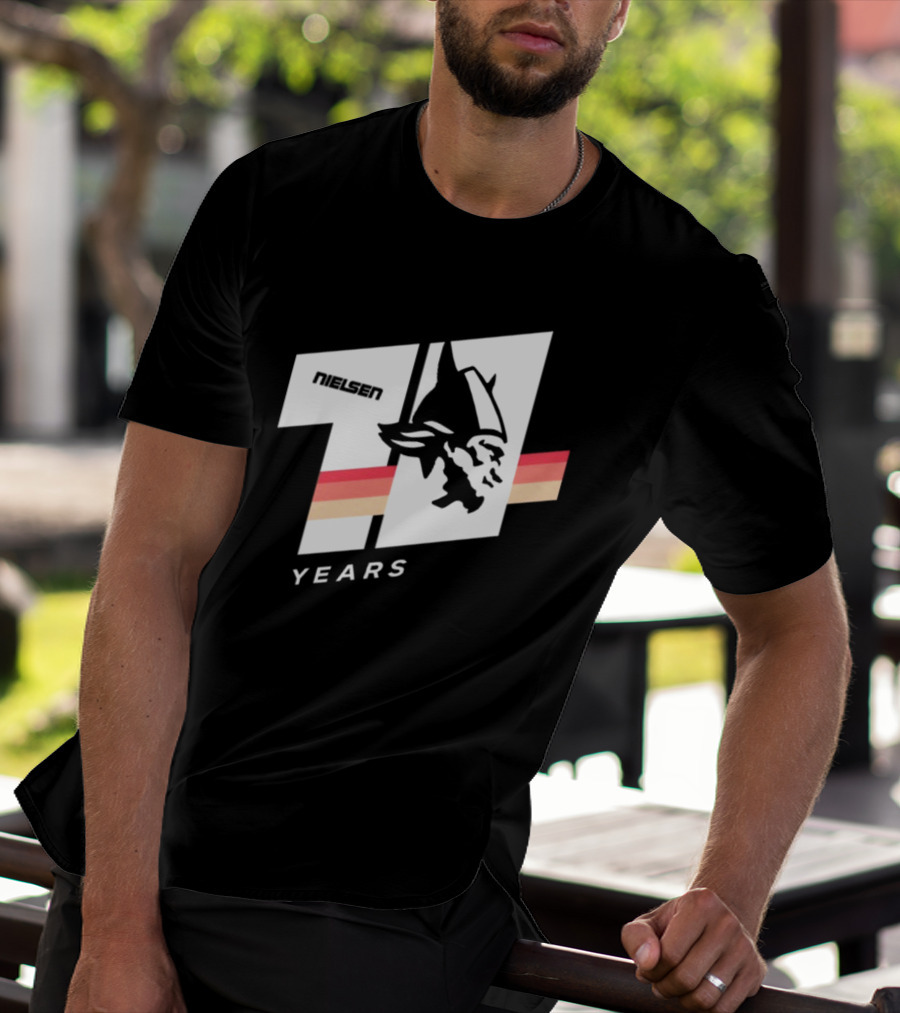Nielsen Racing Viking Logo 71 Years Retro Stripes T-Shirt