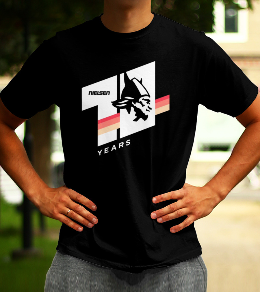 Nielsen Racing Viking Logo 71 Years Retro Stripes T-Shirt