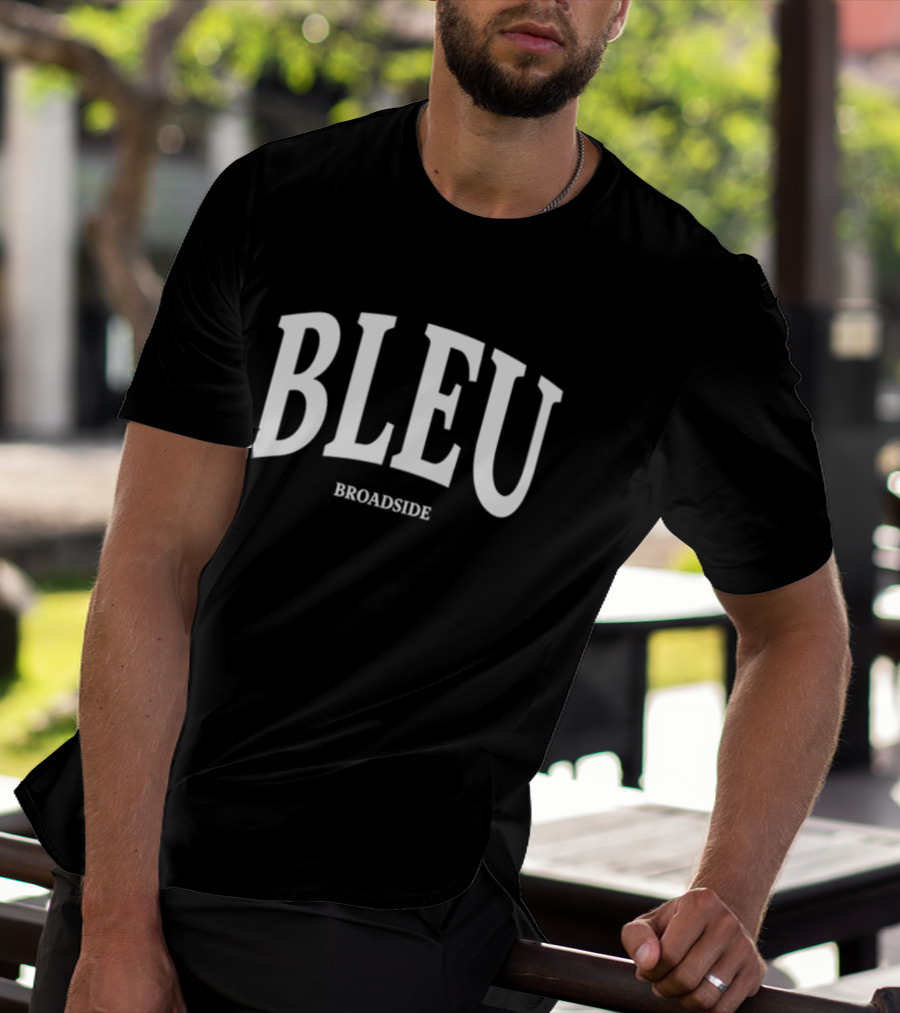BLEU BROADSIDE Classic White Lettering T-Shirt