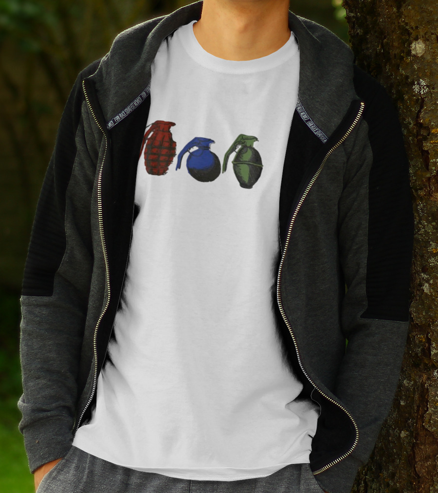 Double Dare Grenade Red Blue Green Trio T-Shirt