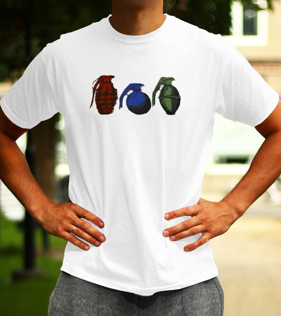 Double Dare Grenade Red Blue Green Trio T-Shirt