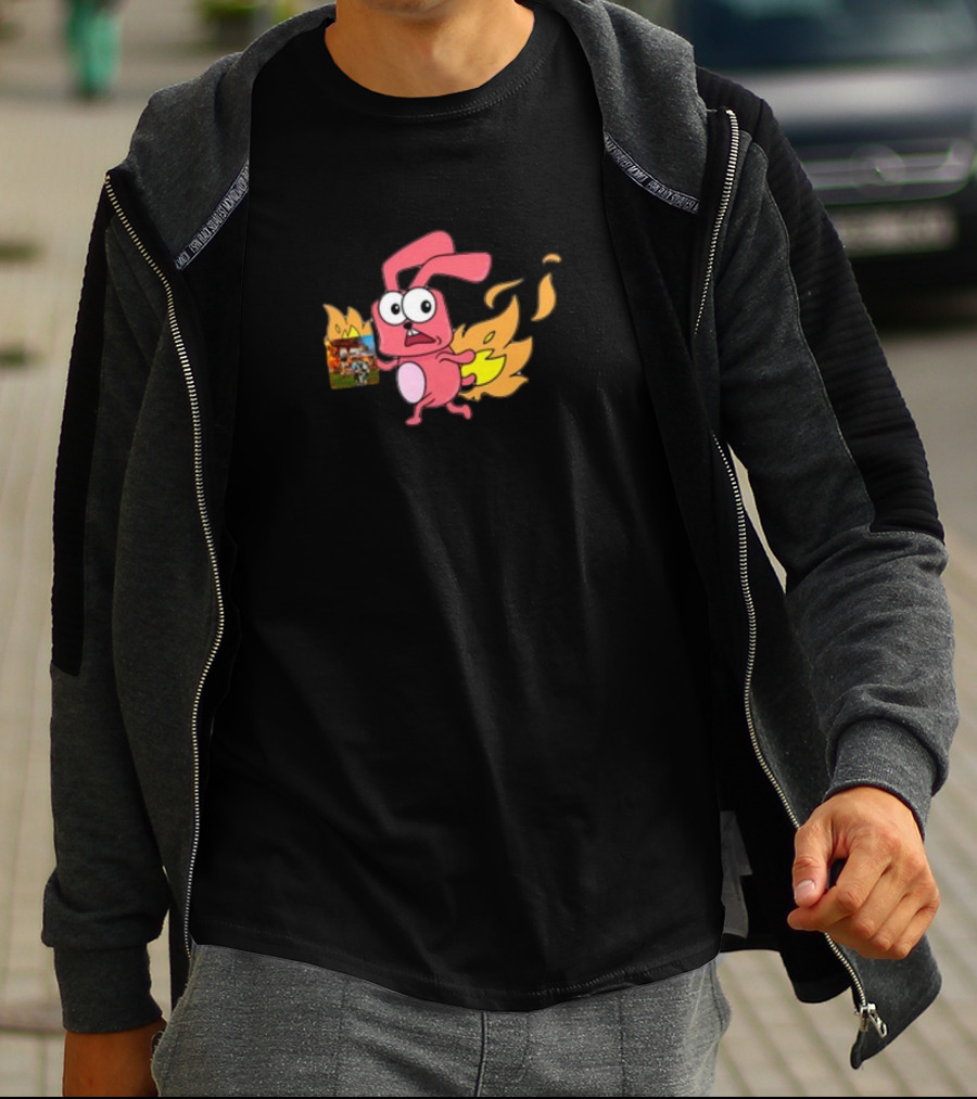 Idgafos Fired-Up Dillon Francis Rabbit Cartoon T-Shirt