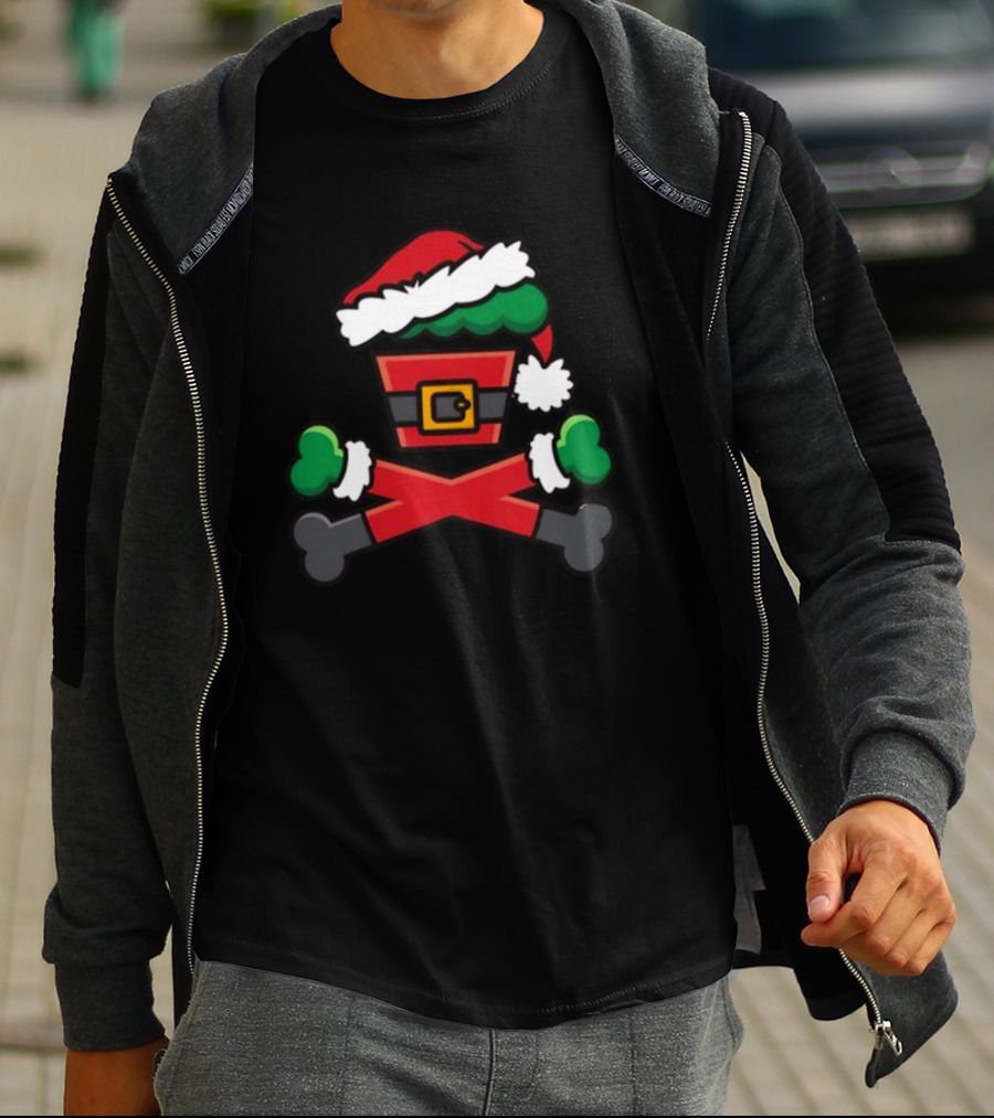 Jc Vault Grouchy Crossbones Santa Hat T-Shirt