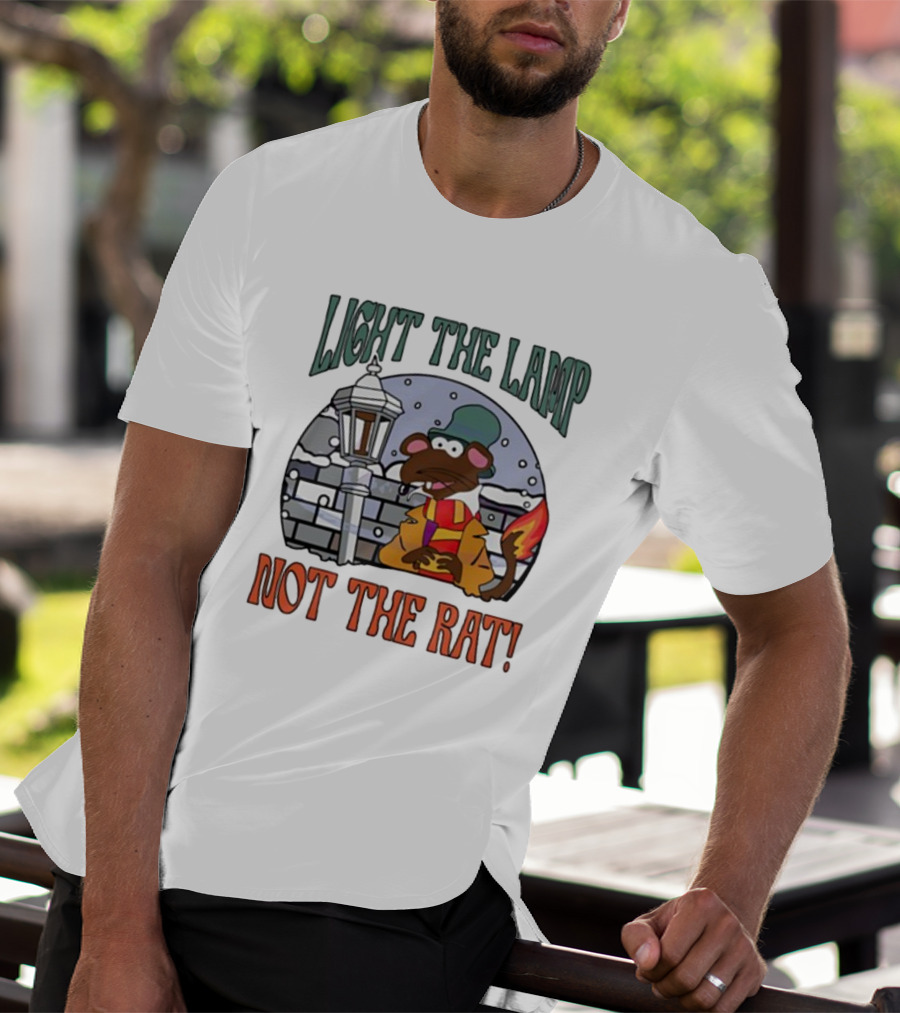 Light The Lamp Not The Rat Christmas Mouse Winter Scene T-Shirt