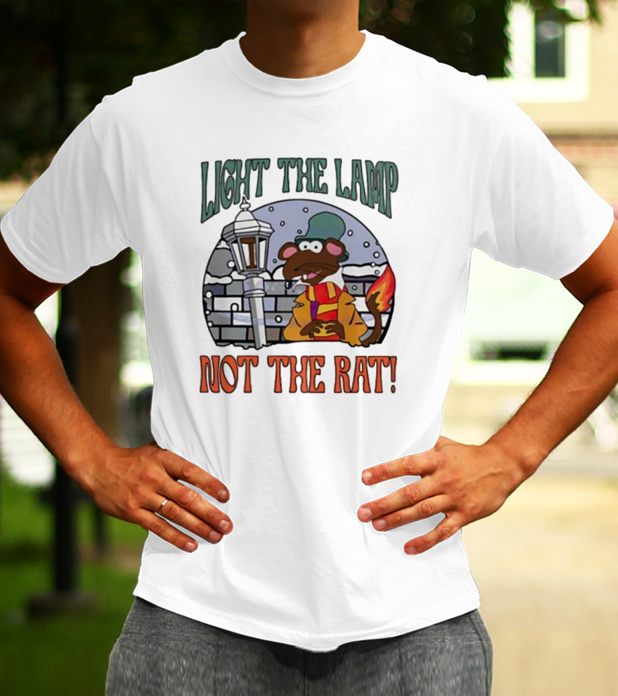 Light The Lamp Not The Rat Christmas Mouse Winter Scene T-Shirt