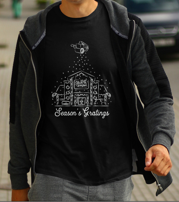 Season's Gratings Olive Garden Christmas Crewneck T-Shirt