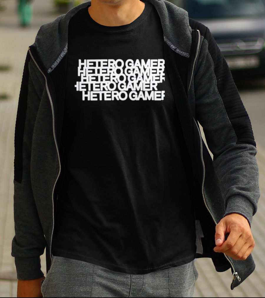 Karl Max Hetero Gamer Stack Text T-Shirt