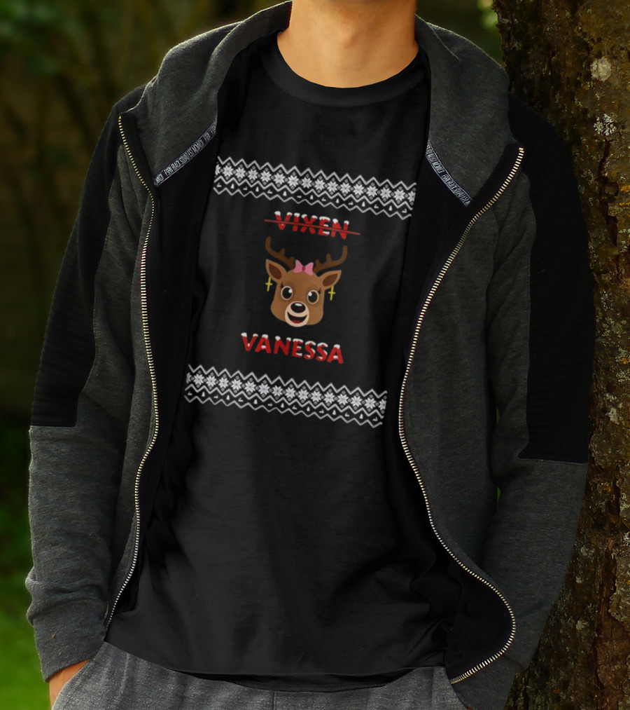 Mrs Claus Vanessa Reindeer Christmas T-Shirt