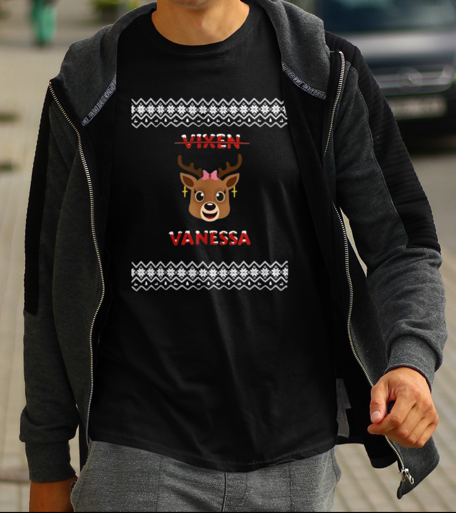 Mrs Claus Vanessa Reindeer Christmas T-Shirt