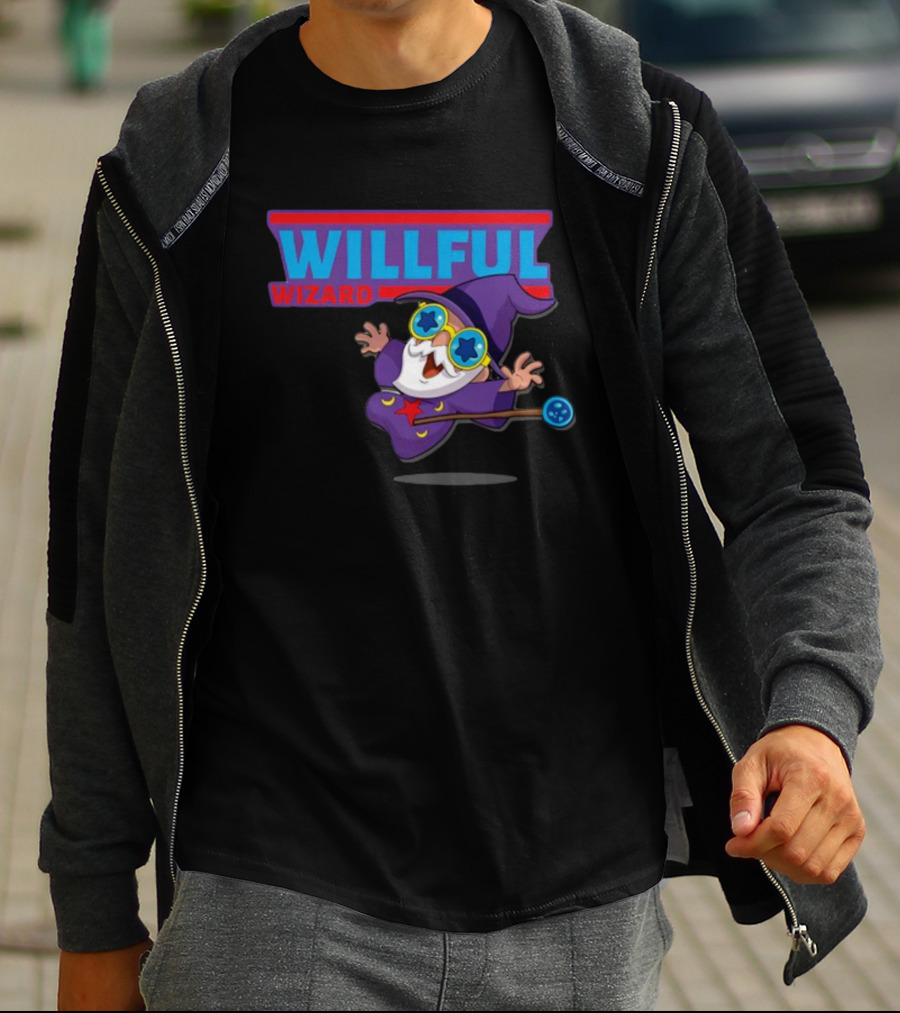 Veefriends Willful Wizard Character Willful Wizard Starry Glasses Playful Cartoon Wizard With Wand T-Shirt