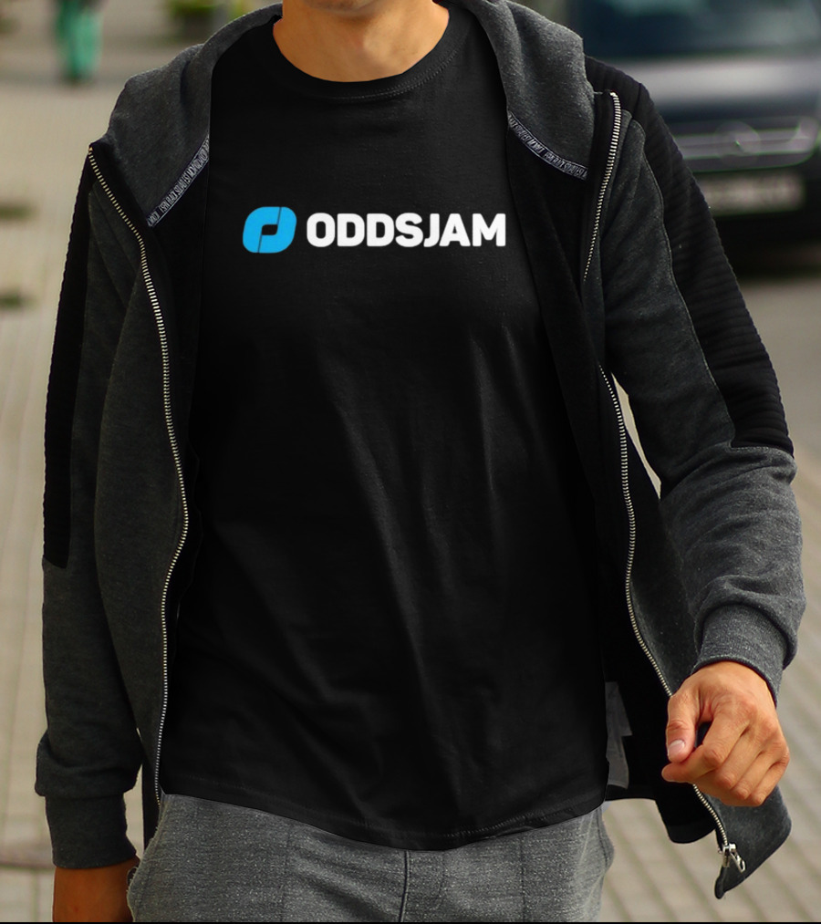 Oddsjam Blue And White Brand Emblem T-Shirt