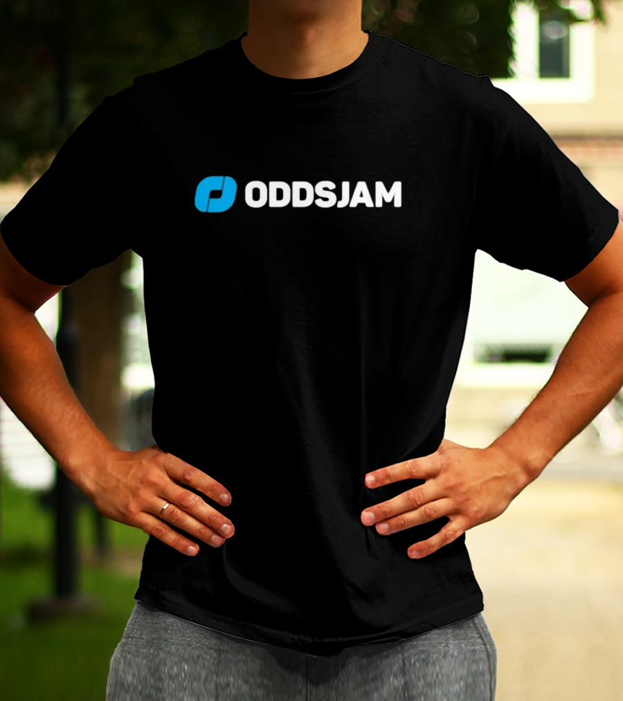 Oddsjam Blue And White Brand Emblem T-Shirt