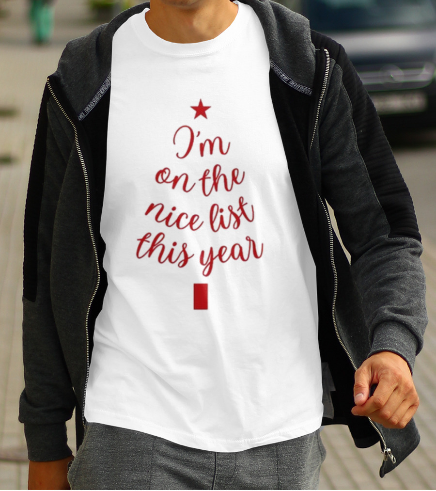 I'm On The Nice List This Year Christmas Tree Star T-Shirt