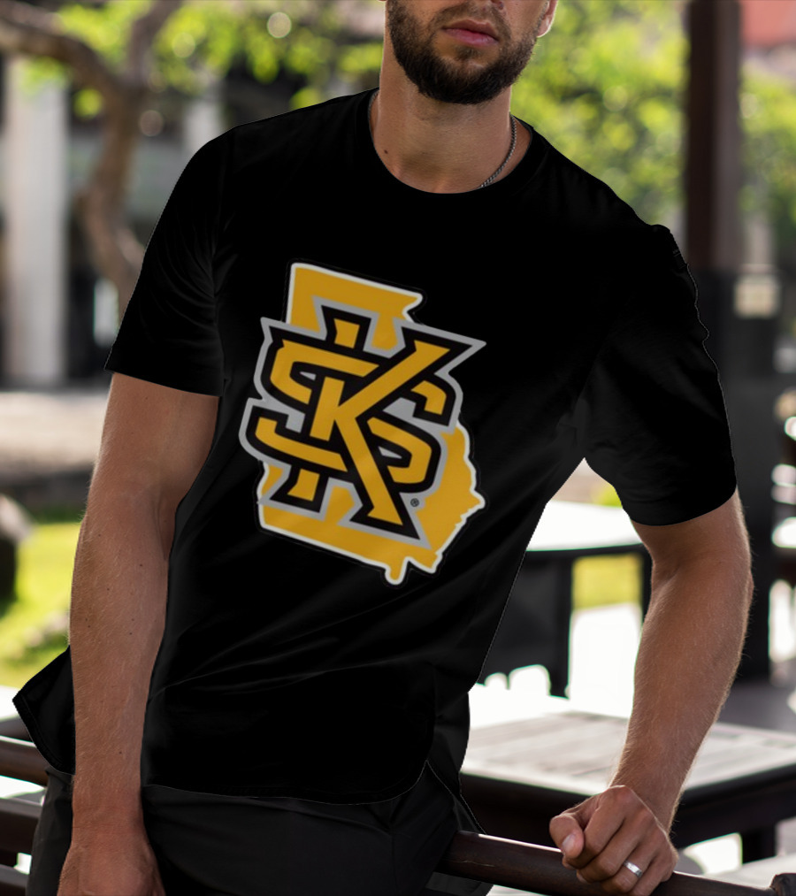 Kennesawfifty1 KS Letter Overlay On Georgia Shape T-Shirt