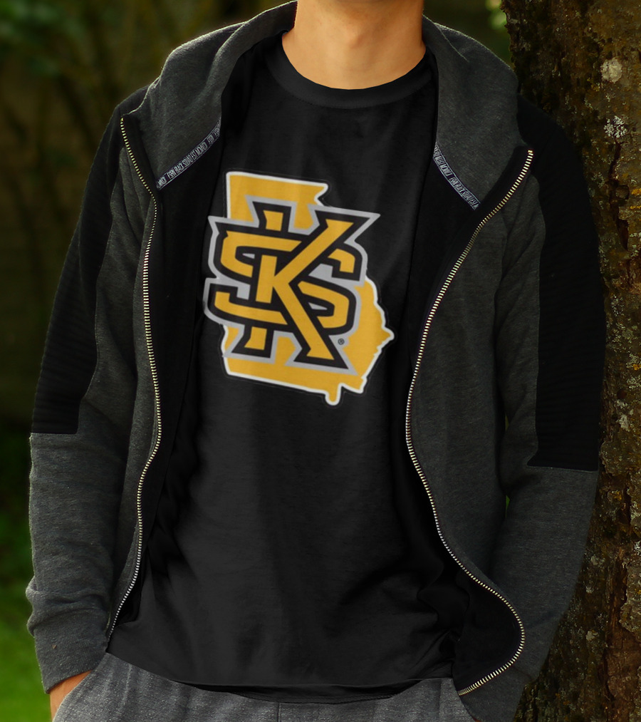 Kennesawfifty1 KS Letter Overlay On Georgia Shape T-Shirt