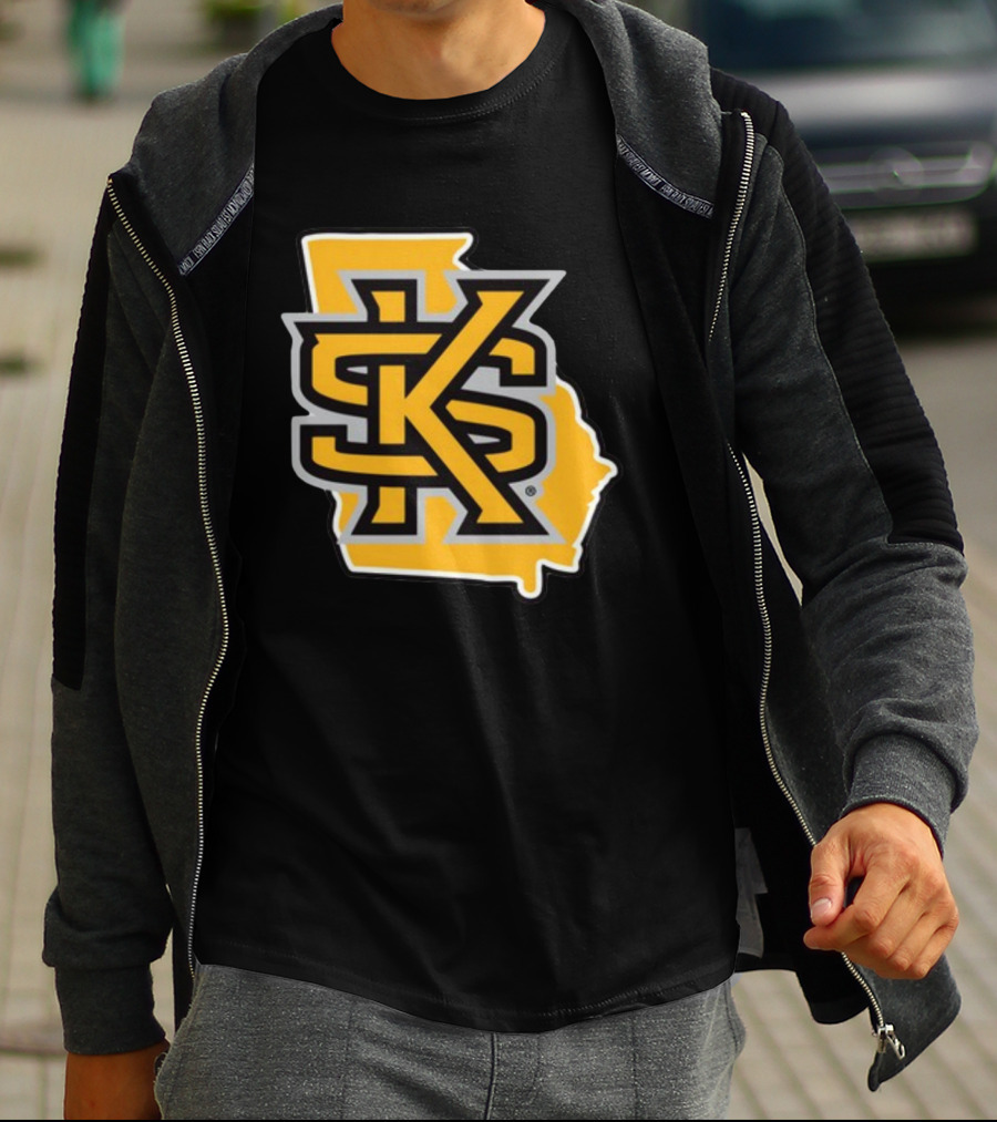 Kennesawfifty1 KS Letter Overlay On Georgia Shape T-Shirt