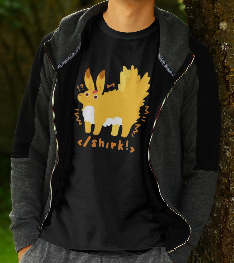 Fenrishion Pokemon Shirk Fluffy Jolteon Parody Quirky T-Shirt