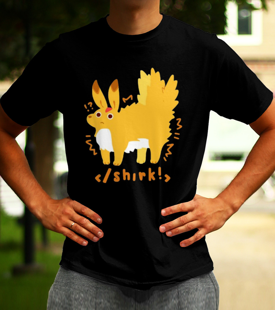 Fenrishion Pokemon Shirk Fluffy Jolteon Parody Quirky T-Shirt