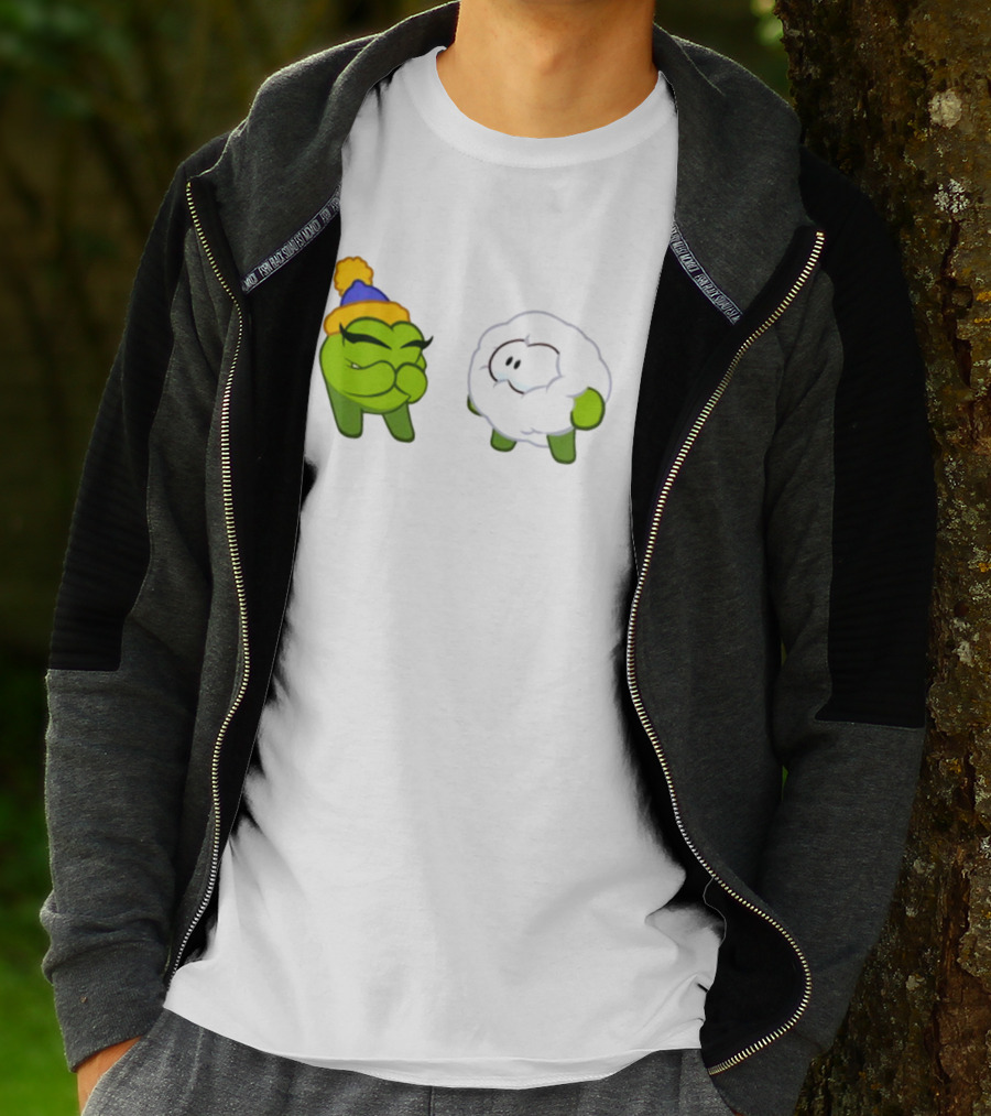 Cut The Rope Om Nom Winter With Snowball Character T-Shirt