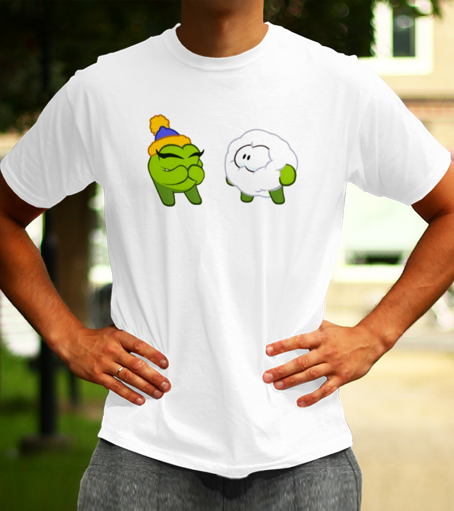 Cut The Rope Om Nom Winter With Snowball Character T-Shirt