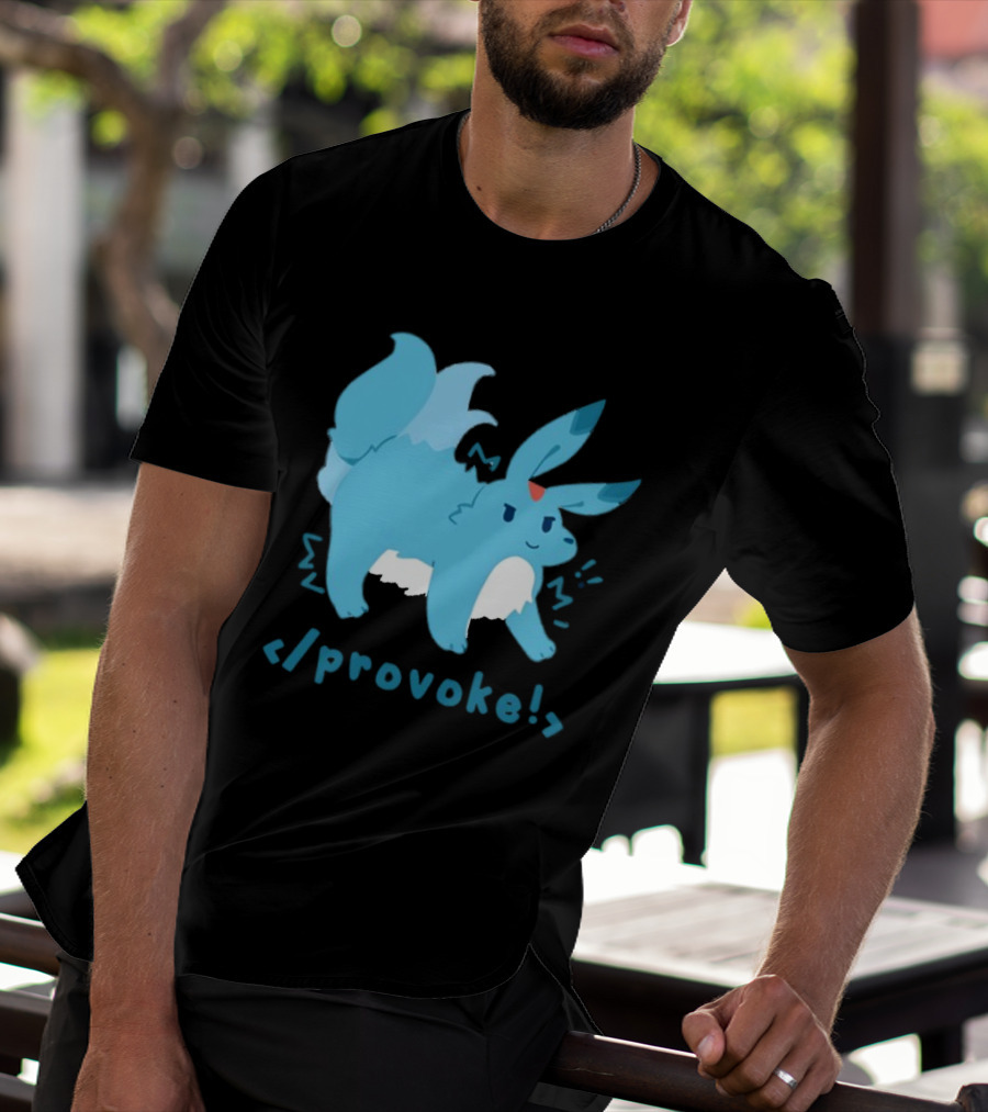 Provoke Pokemon Inspired Blue Character With Coding Element T-Shirt
